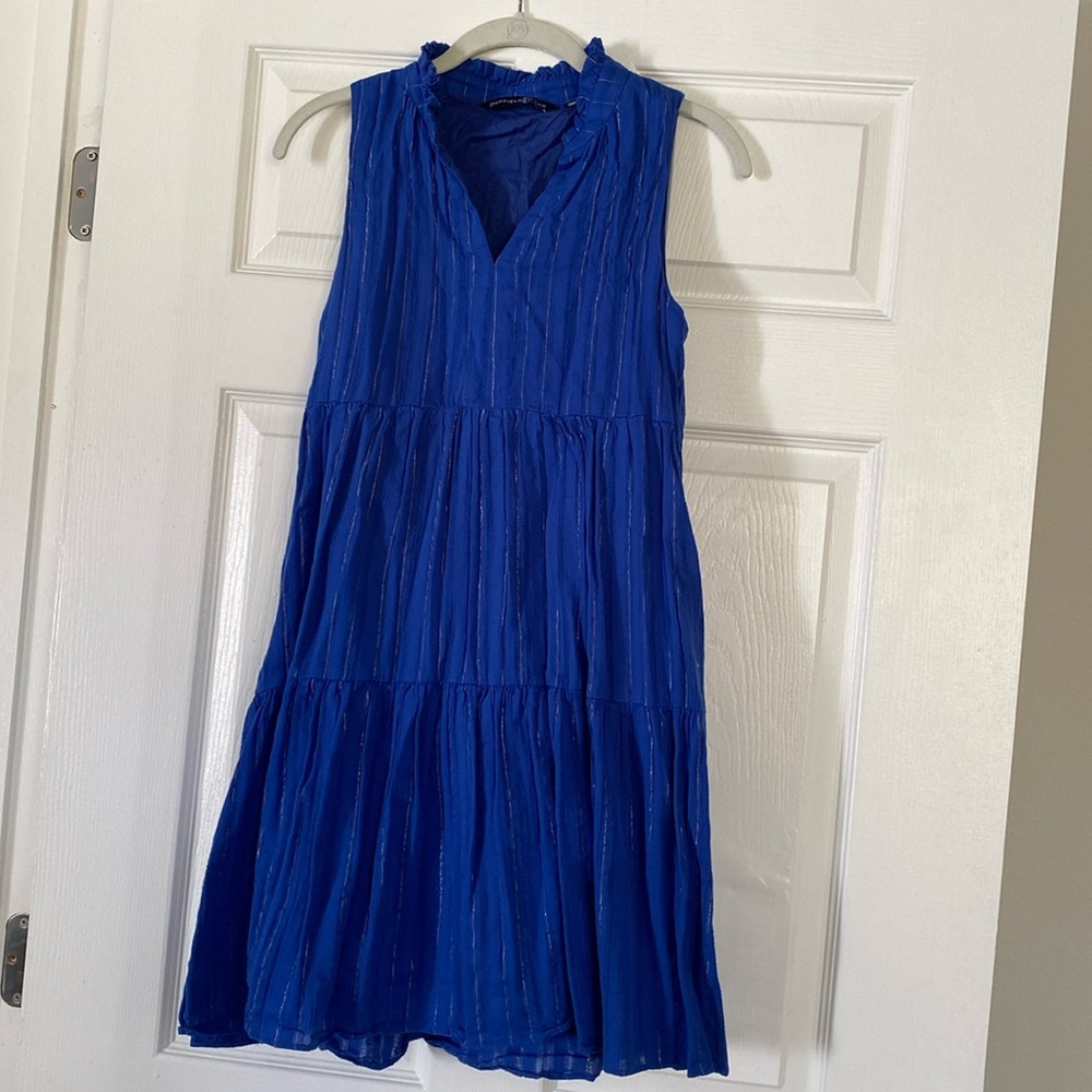 Duffield Lane Annika Metallic Stripe Dress